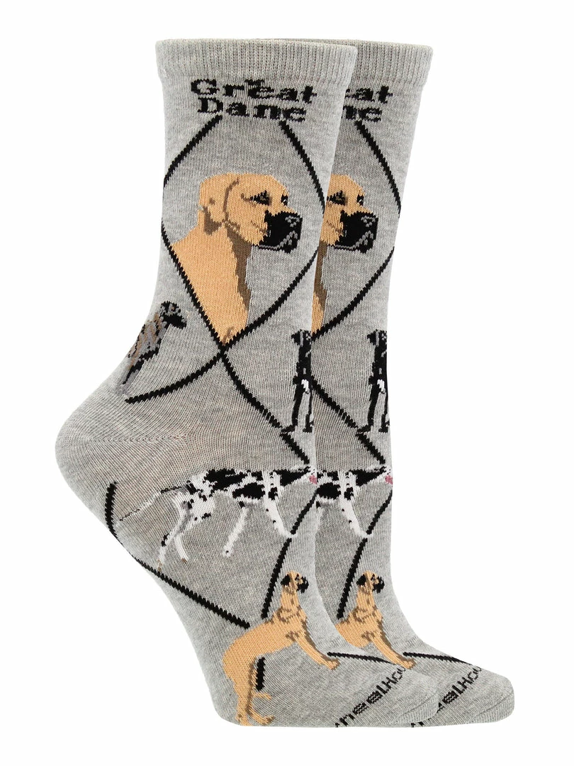 Discount ๐ WHD Crazy ๐งฆ Socks - Crew Great Dane ๐งฆ Socks For ๐ฉ Women Gift For ๐ Dog Lovers ๐ 4 WHD Crazy Socks - Crew Great Dane Socks For Women Gift For Dog Lovers