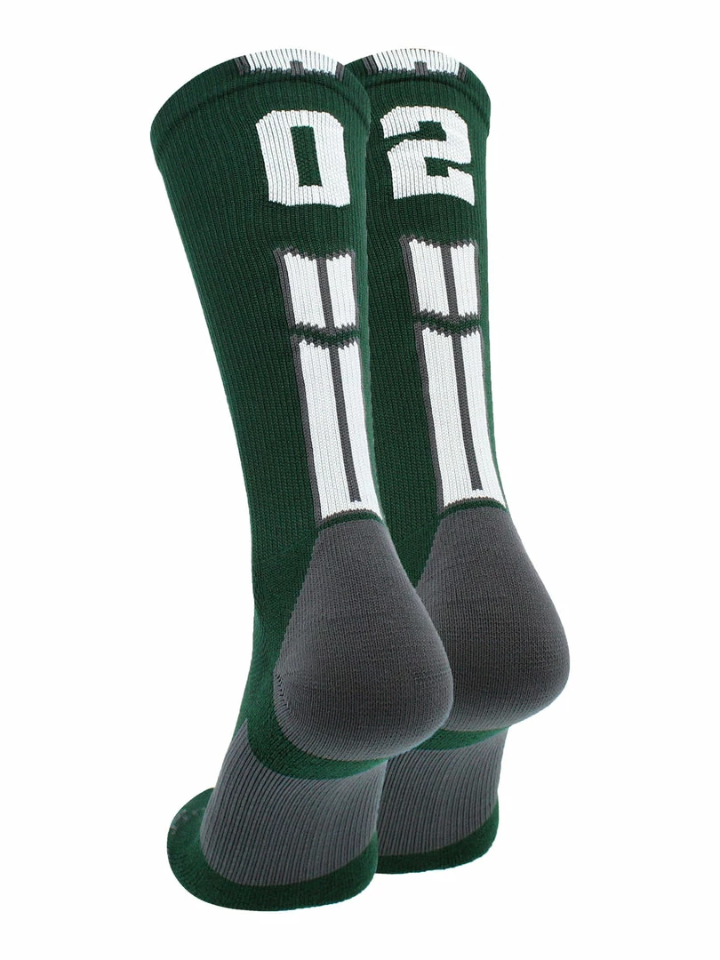 Buy โ๏ธ MadSportsStuff Dark Green Player ID Custom Number Crew ๐งฆ Socks For ๐ Basketball Lacrosse Volleyball Boys And ๐ง Girls ๐ 76 MadSportsStuff Dark Green Player ID Custom Number Crew Socks For Basketball Lacrosse Volleyball Boys And Girls