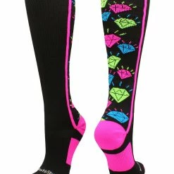 MadSportsStuff Softball Socks With Diamonds For Girls Over The Calf (multiple Colors)