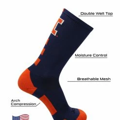 TCK All Schools Illinois Fighting Illini Socks Baseline Crew