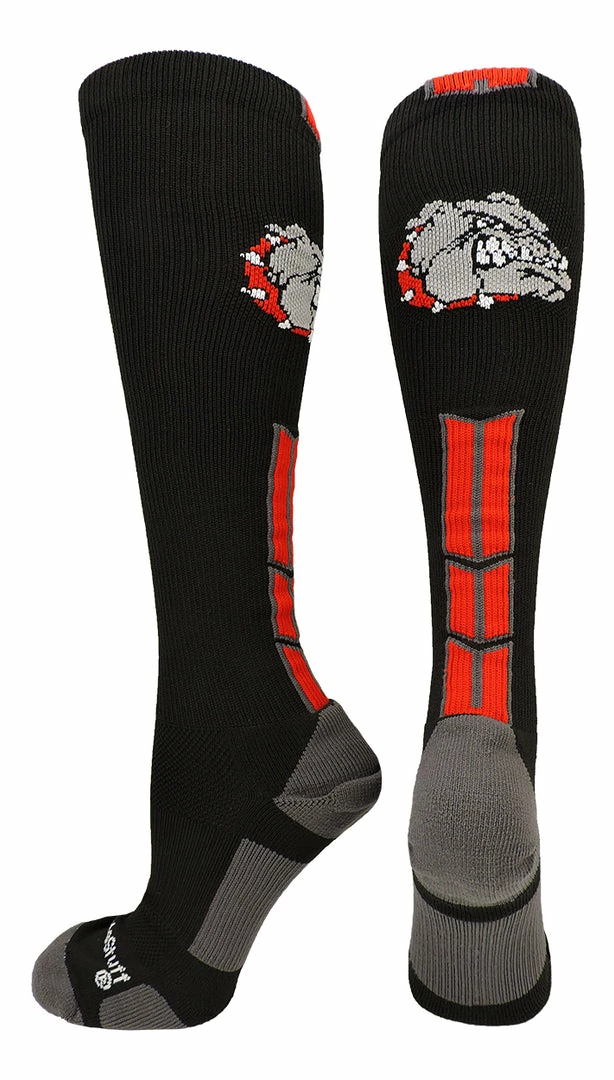 Wholesale 🌟 MadSportsStuff Bulldog Logo Over The Calf 🧦 Socks 💯 6 MadSportsStuff Bulldog Logo Over The Calf Socks