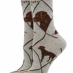 WHD Chocolate Lab Socks For Women Gift For Dog Lovers Crazy Socks - Crew