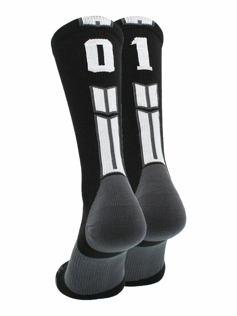 Buy โญ MadSportsStuff Black Player ID Custom Number Crew ๐งฆ Socks For ๐ Basketball Lacrosse Volleyball Boys And ๐ง Girls ๐ 77 MadSportsStuff Black Player ID Custom Number Crew Socks For Basketball Lacrosse Volleyball Boys And Girls