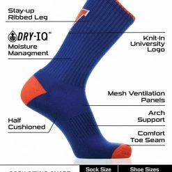 TCK Virginia Cavaliers Socks Campus Legend Crew Length