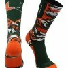 TCK Miami Hurricanes Socks Woodland Camo Crew All Schools