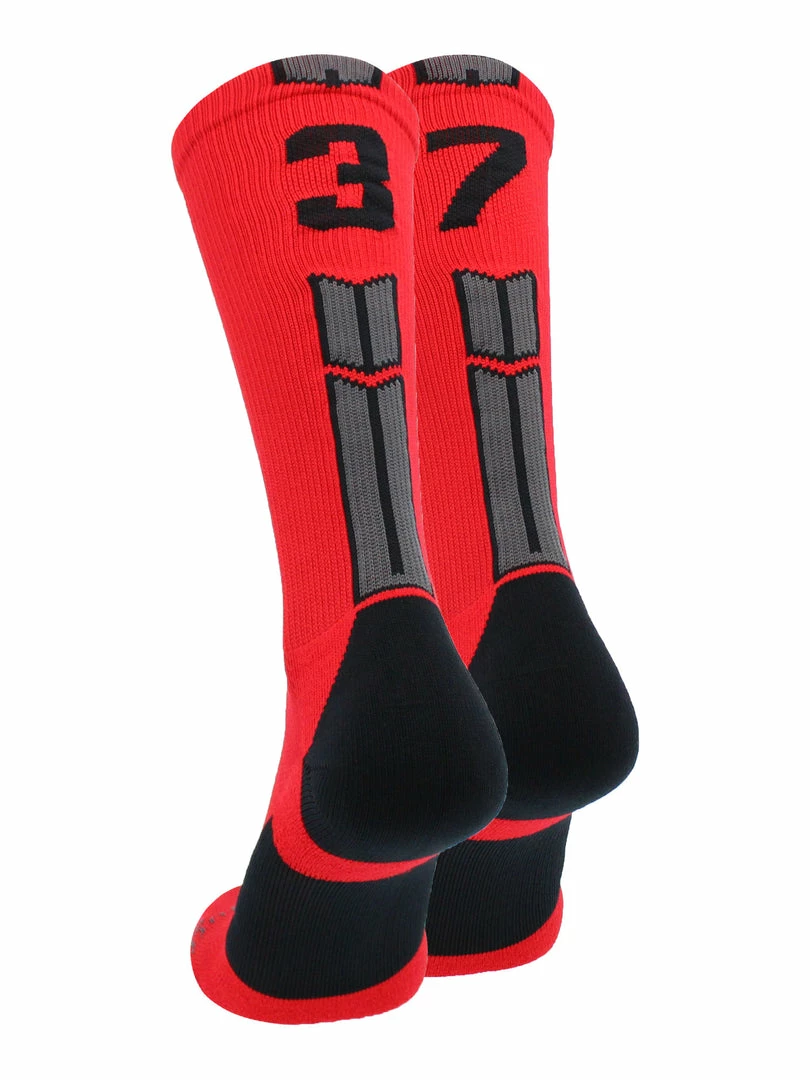 Promo ๐ MadSportsStuff Red And Black Player ID Custom Number Crew ๐งฆ Socks For ๐ Basketball Lacrosse Volleyball Boys And ๐ง Girls Volleyball ๐งฆ Socks โจ 93 MadSportsStuff Red And Black Player ID Custom Number Crew Socks For Basketball Lacrosse Volleyball Boys And Girls Volleyball Socks