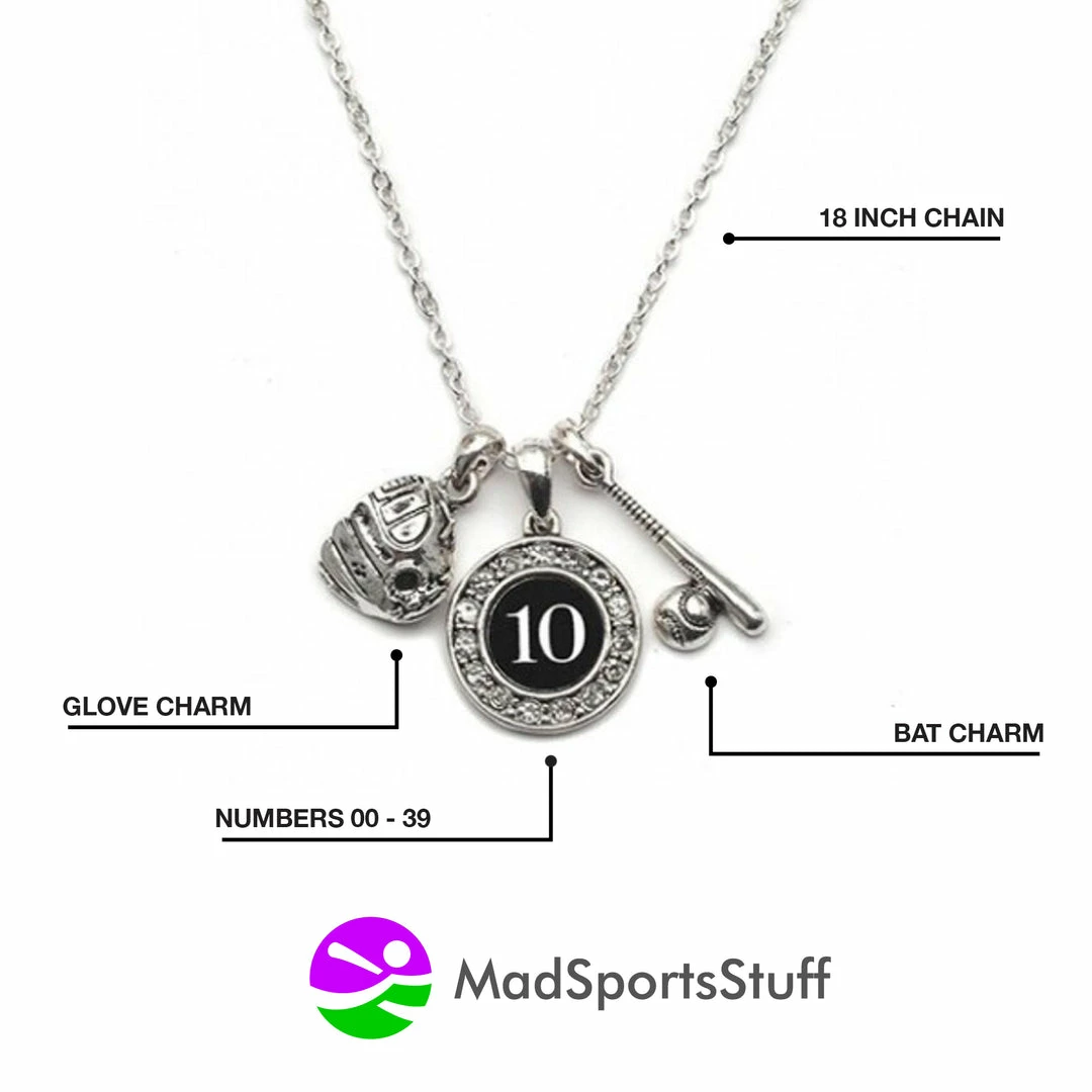 Budget ๐ MadSportsStuff Jewelry ๐ง Girls ๐ฅ Softball Necklace With Jersey Number (Available In 39 Numbers) โ๏ธ 2 MadSportsStuff Jewelry Girls Softball Necklace With Jersey Number (Available In 39 Numbers)