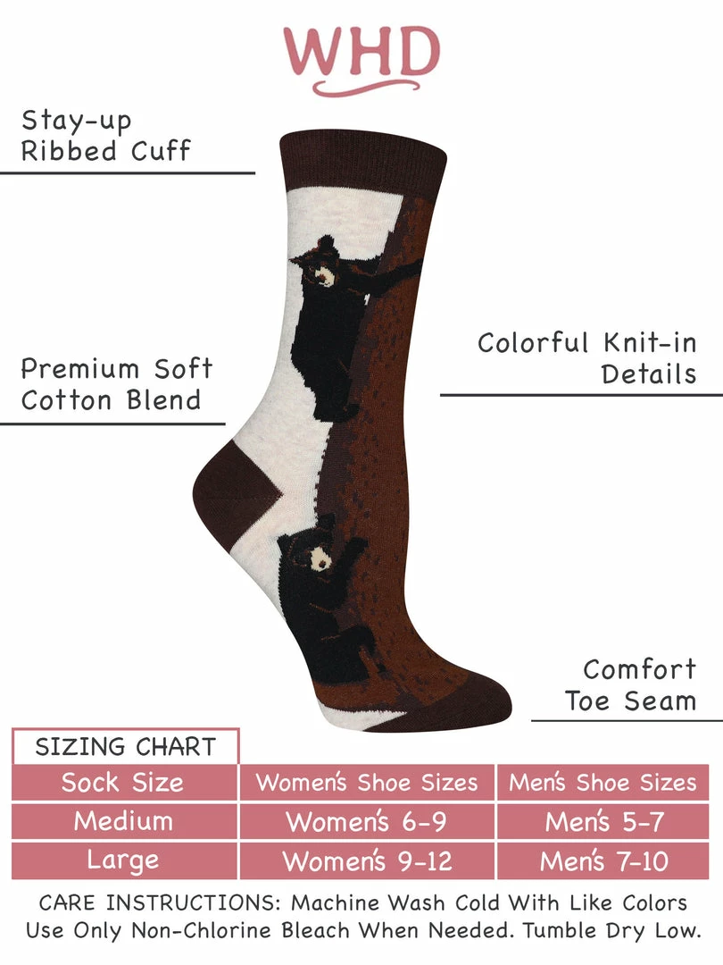Top 10 ๐งจ WHD Crazy ๐งฆ Socks - Crew Bear ๐งฆ Socks For ๐ฉ Women Gift For Animal Lovers ๐ 3 WHD Crazy Socks - Crew Bear Socks For Women Gift For Animal Lovers