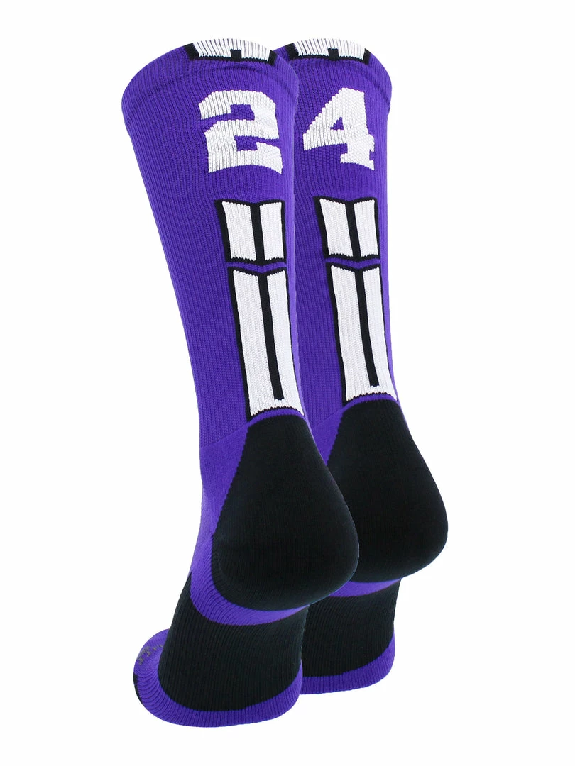 Brand new ๐ฅฐ MadSportsStuff Purple Player ID Custom Number Crew ๐งฆ Socks For ๐ Basketball Lacrosse Volleyball Boys And ๐ง Girls ๐ 80 MadSportsStuff Purple Player ID Custom Number Crew Socks For Basketball Lacrosse Volleyball Boys And Girls