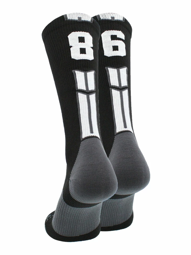 Buy โญ MadSportsStuff Black Player ID Custom Number Crew ๐งฆ Socks For ๐ Basketball Lacrosse Volleyball Boys And ๐ง Girls ๐ 43 MadSportsStuff Black Player ID Custom Number Crew Socks For Basketball Lacrosse Volleyball Boys And Girls