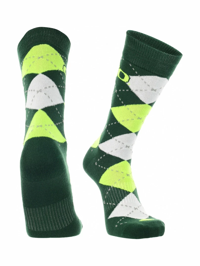 Best Sale ๐ TCK All Schools Oregon Ducks Argyle ๐ Dress ๐งฆ Socks NCAA Fanwear Crew Length โจ 1 TCK All Schools Oregon Ducks Argyle Dress Socks NCAA Fanwear Crew Length