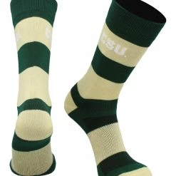 TCK CSU Colorado State Rams Socks Game Day Striped Crew Socks All Schools