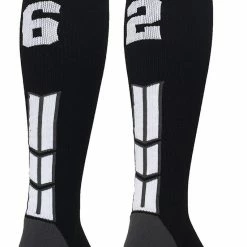 MadSportsStuff Black Player ID Custom Number Over The Calf Socks For Softball Baseball Football Boys And Girls