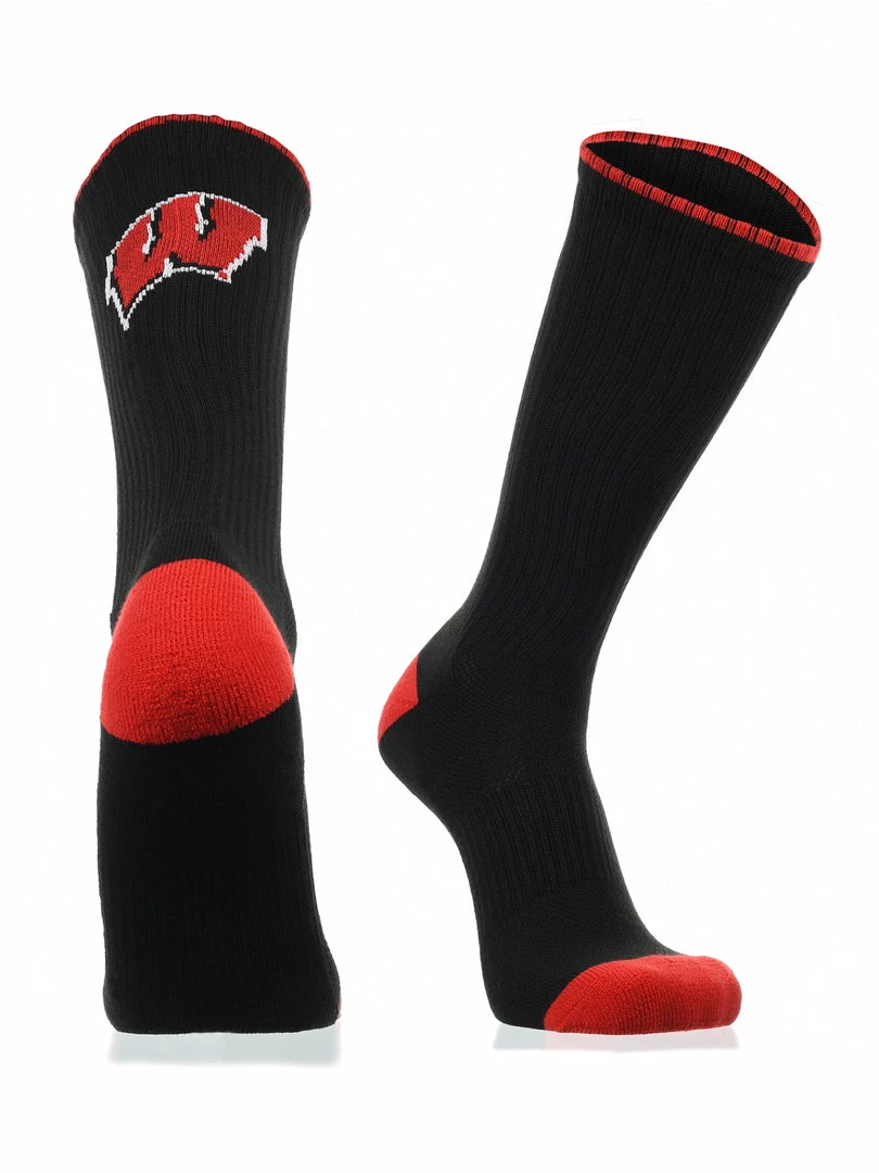 Promo ❤️ TCK All Schools Wisconsin Badgers 🧦 Socks Campus Legend Crew Length 🤩 4 TCK All Schools Wisconsin Badgers Socks Campus Legend Crew Length