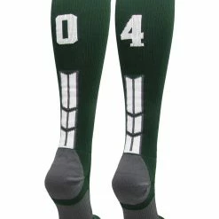 Hot Sale โ๏ธ MadSportsStuff Dark Green Player ID Custom Number Over The Calf ๐งฆ Socks For ๐ฅ Softball โพ Baseball Football Boys And ๐ง Girls ๐ 180 MadSportsStuff Dark Green Player ID Custom Number Over The Calf Socks For Softball Baseball Football Boys And Girls