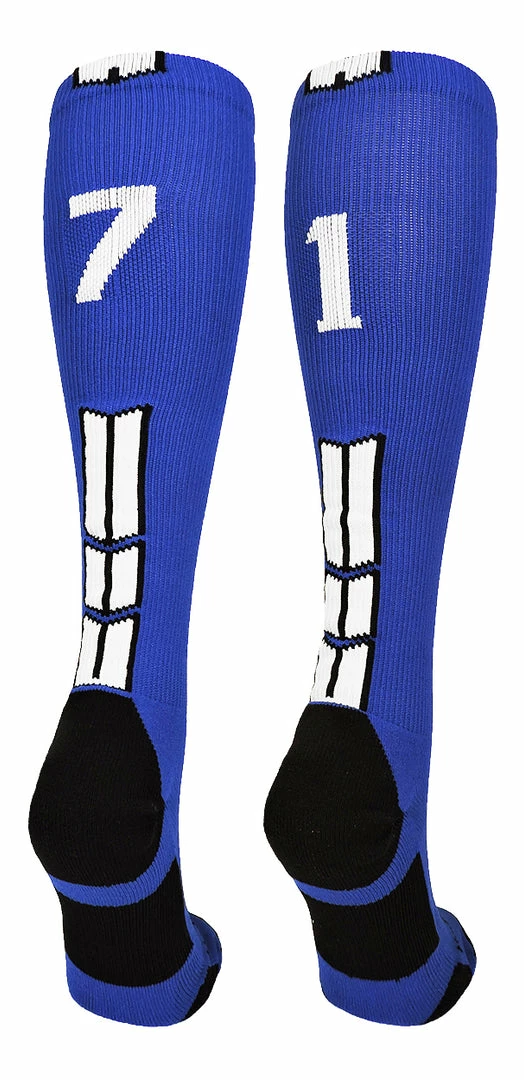Best Sale ๐ MadSportsStuff โพ Baseball ๐งฆ Socks Royal Player ID Custom Number Over The Calf ๐งฆ Socks For ๐ฅ Softball โพ Baseball Football Boys And ๐ง Girls ๐ 9 MadSportsStuff Baseball Socks Royal Player ID Custom Number Over The Calf Socks For Softball Baseball Football Boys And Girls