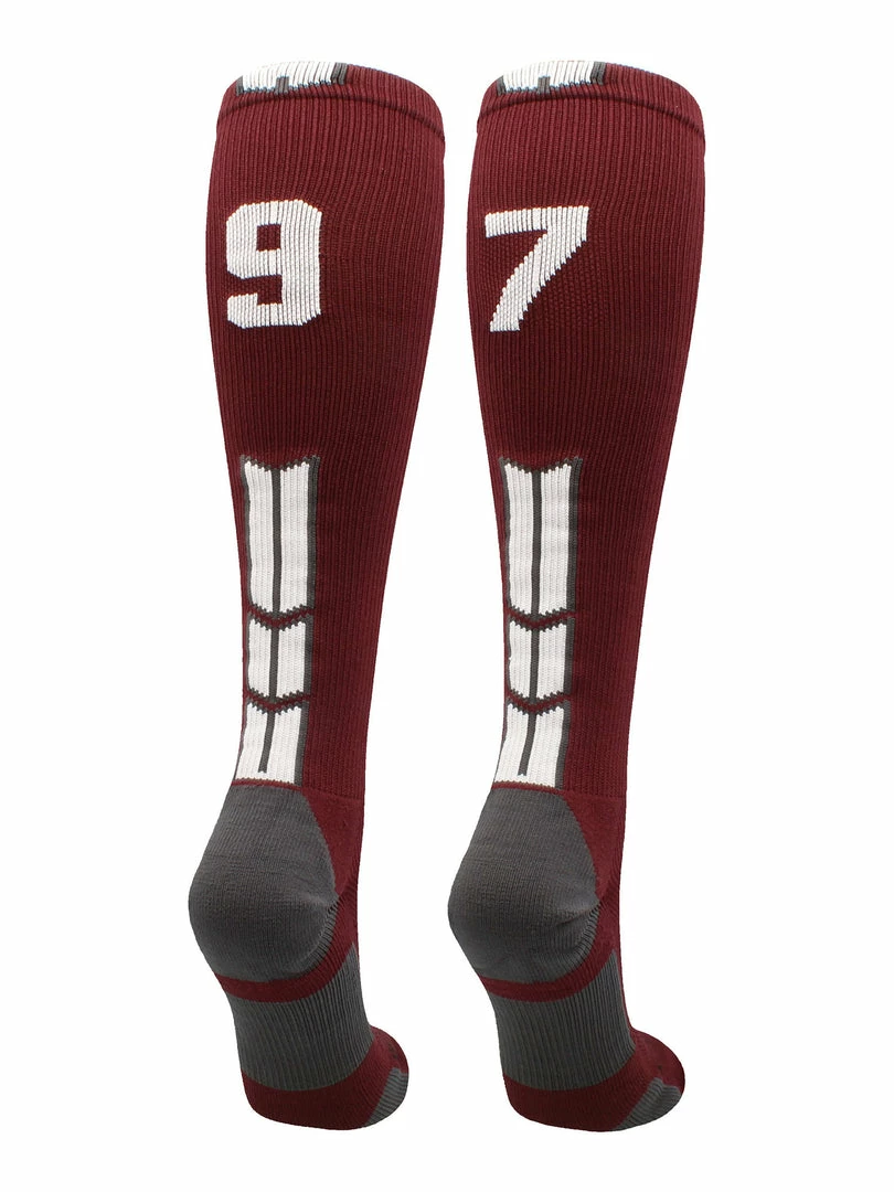 Best Sale ๐ MadSportsStuff Maroon Player ID Custom Number Over The Calf ๐งฆ Socks For ๐ฅ Softball โพ Baseball Football Boys And ๐ง Girls ๐ฅ Softball ๐งฆ Socks ๐ 32 MadSportsStuff Maroon Player ID Custom Number Over The Calf Socks For Softball Baseball Football Boys And Girls Softball Socks