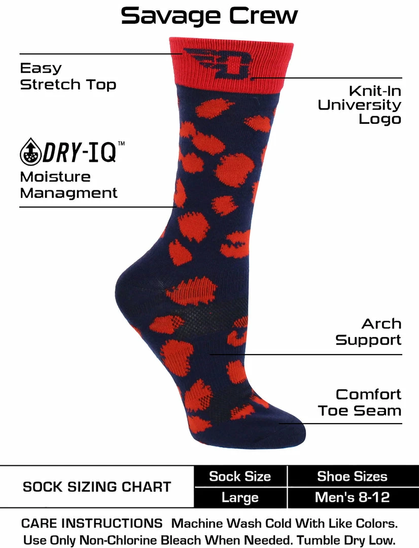 Flash Sale ๐ TCK All Schools Dayton Flyers ๐งฆ Socks ๐ฉ Womens Savage Crew ๐งฆ Socks ๐ 3 TCK All Schools Dayton Flyers Socks Womens Savage Crew Socks