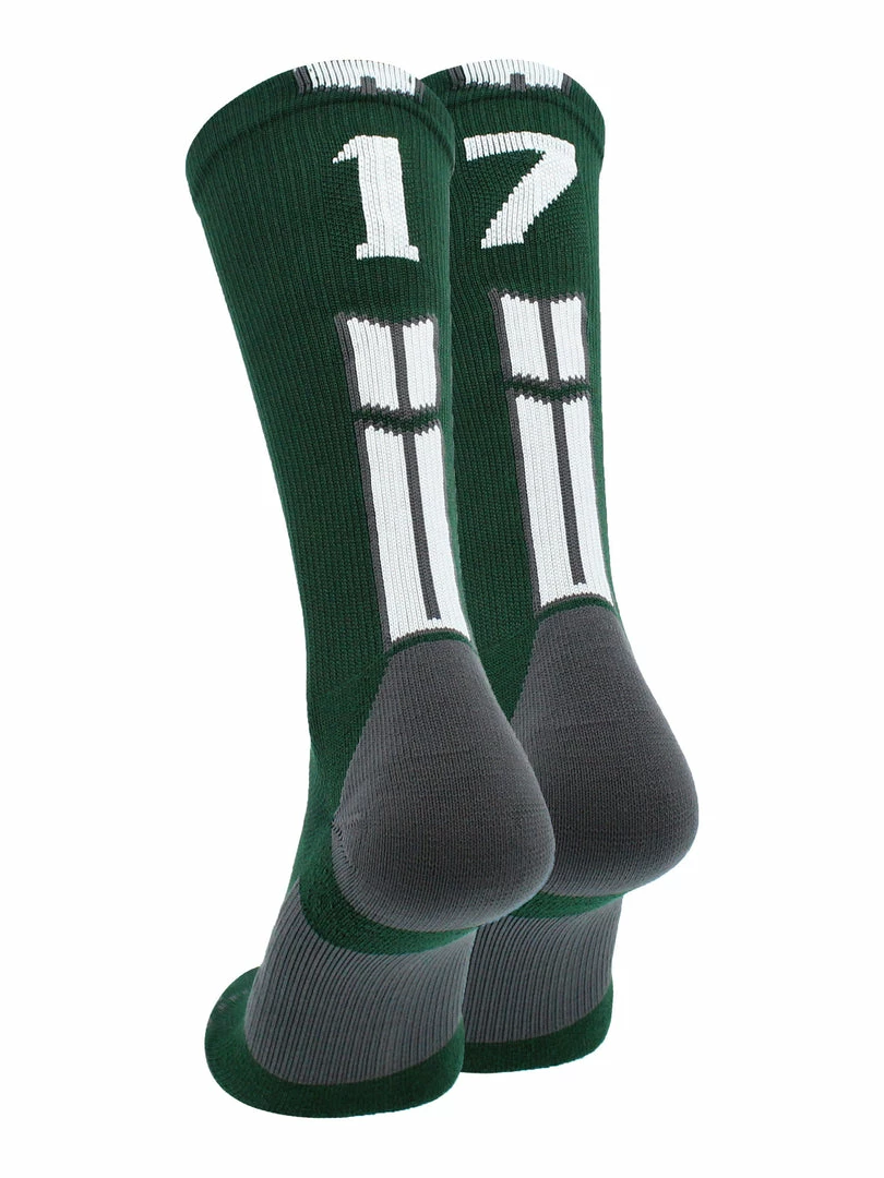 Buy โ๏ธ MadSportsStuff Dark Green Player ID Custom Number Crew ๐งฆ Socks For ๐ Basketball Lacrosse Volleyball Boys And ๐ง Girls ๐ 61 MadSportsStuff Dark Green Player ID Custom Number Crew Socks For Basketball Lacrosse Volleyball Boys And Girls