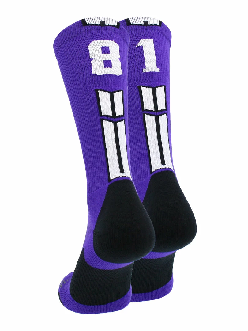 Brand new ๐ฅฐ MadSportsStuff Purple Player ID Custom Number Crew ๐งฆ Socks For ๐ Basketball Lacrosse Volleyball Boys And ๐ง Girls ๐ 48 MadSportsStuff Purple Player ID Custom Number Crew Socks For Basketball Lacrosse Volleyball Boys And Girls