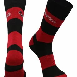 TCK Ball State Cardinals Socks Game Day Striped Crew Socks