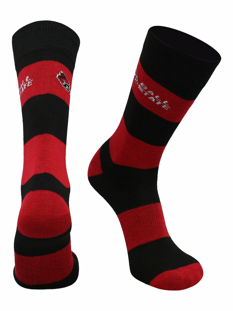 Outlet 🧨 TCK Ball State Cardinals 🧦 Socks Game Day Striped Crew 🧦 Socks ⭐ 1 TCK Ball State Cardinals Socks Game Day Striped Crew Socks