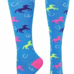 MadSportsStuff Softball Socks Wild Horses Equestrian Athletic Over The Calf Socks
