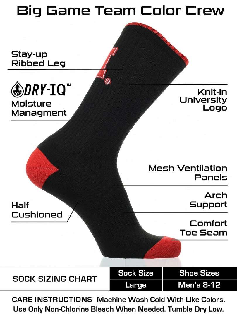 Budget ๐ TCK All Schools Nebraska Cornhuskers ๐งฆ Socks Campus Legend Crew Length โ๏ธ 3 TCK All Schools Nebraska Cornhuskers Socks Campus Legend Crew Length