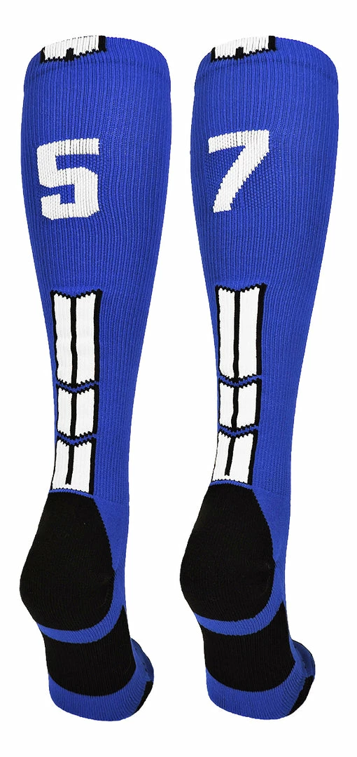 Best Sale ๐ MadSportsStuff โพ Baseball ๐งฆ Socks Royal Player ID Custom Number Over The Calf ๐งฆ Socks For ๐ฅ Softball โพ Baseball Football Boys And ๐ง Girls ๐ 23 MadSportsStuff Baseball Socks Royal Player ID Custom Number Over The Calf Socks For Softball Baseball Football Boys And Girls