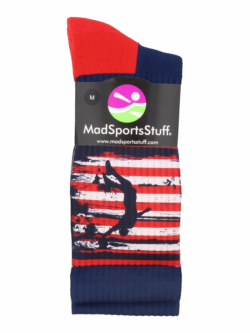 Flash Sale ๐ MadSportsStuff USA ๐ Basketball ๐งฆ Socks With American Flag And Player Crew Length โ๏ธ 2 MadSportsStuff USA Basketball Socks With American Flag And Player Crew Length