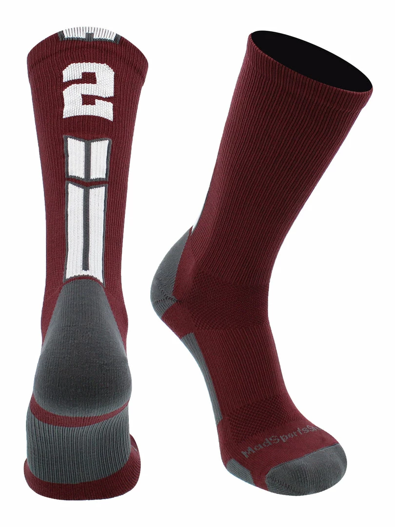 Cheap ๐ MadSportsStuff Maroon Player ID Custom Number Crew ๐งฆ Socks For ๐ Basketball Lacrosse Volleyball Boys And ๐ง Girls Volleyball ๐งฆ Socks ๐ฅ 2 MadSportsStuff Maroon Player ID Custom Number Crew Socks For Basketball Lacrosse Volleyball Boys And Girls Volleyball Socks