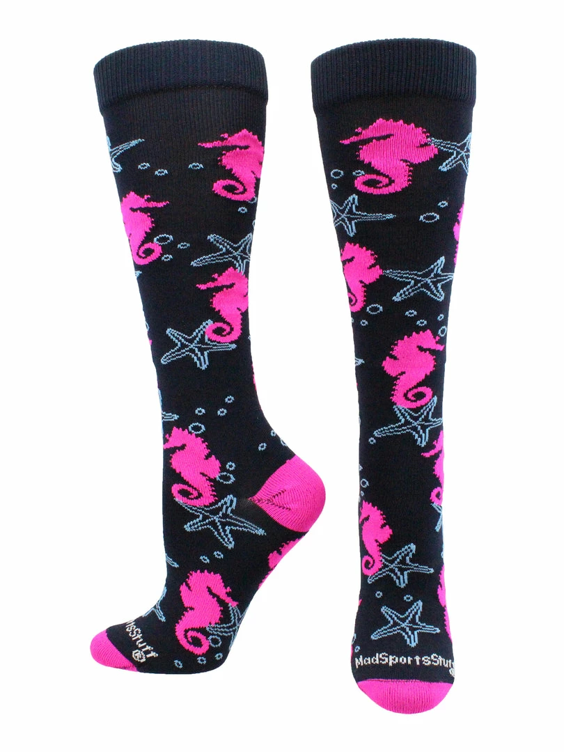 Flash Sale ❤️ MadSportsStuff Seahorse And Starfish Athletic Over The Calf 🧦 Socks ❤️ 5 MadSportsStuff Seahorse And Starfish Athletic Over The Calf Socks