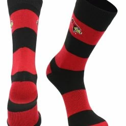 TCK ISU Illinois State Redbirds Socks Game Day Striped Crew Socks All Schools