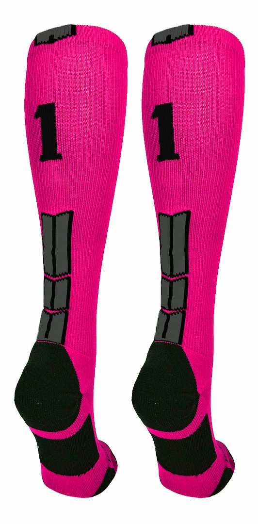 Discount ๐ฅ MadSportsStuff Neon Pink And Black Player ID Custom Number Over The Calf ๐งฆ Socks For ๐ฅ Softball โพ Baseball Football Boys And ๐ง Girls โพ Baseball ๐งฆ Socks ๐ 68 MadSportsStuff Neon Pink And Black Player ID Custom Number Over The Calf Socks For Softball Baseball Football Boys And Girls Baseball Socks