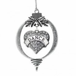 MadSportsStuff Christmas Ornament For Dancer With Crystal Dance Heart Charm Ornaments