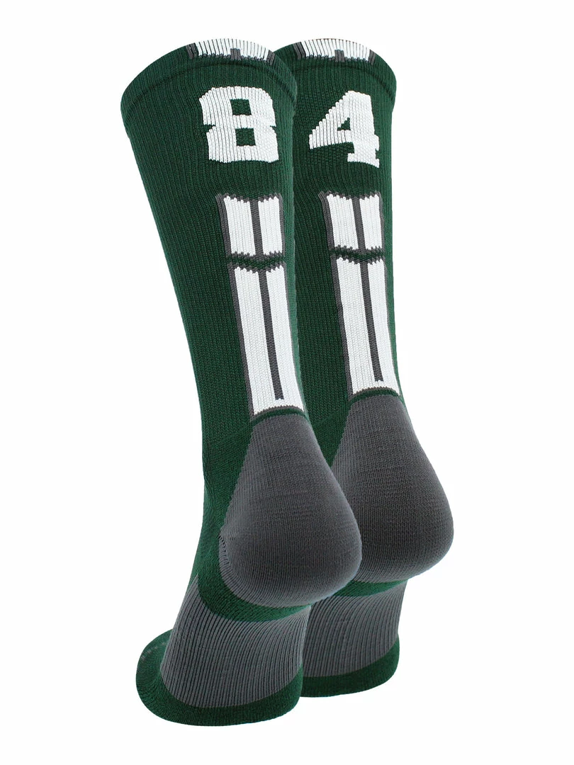 Buy โ๏ธ MadSportsStuff Dark Green Player ID Custom Number Crew ๐งฆ Socks For ๐ Basketball Lacrosse Volleyball Boys And ๐ง Girls ๐ 45 MadSportsStuff Dark Green Player ID Custom Number Crew Socks For Basketball Lacrosse Volleyball Boys And Girls