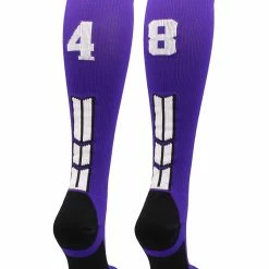 New โ๏ธ MadSportsStuff Purple Player ID Custom Number Over The Calf ๐งฆ Socks For ๐ฅ Softball โพ Baseball Football Boys And ๐ง Girls ๐ 162 MadSportsStuff Purple Player ID Custom Number Over The Calf Socks For Softball Baseball Football Boys And Girls