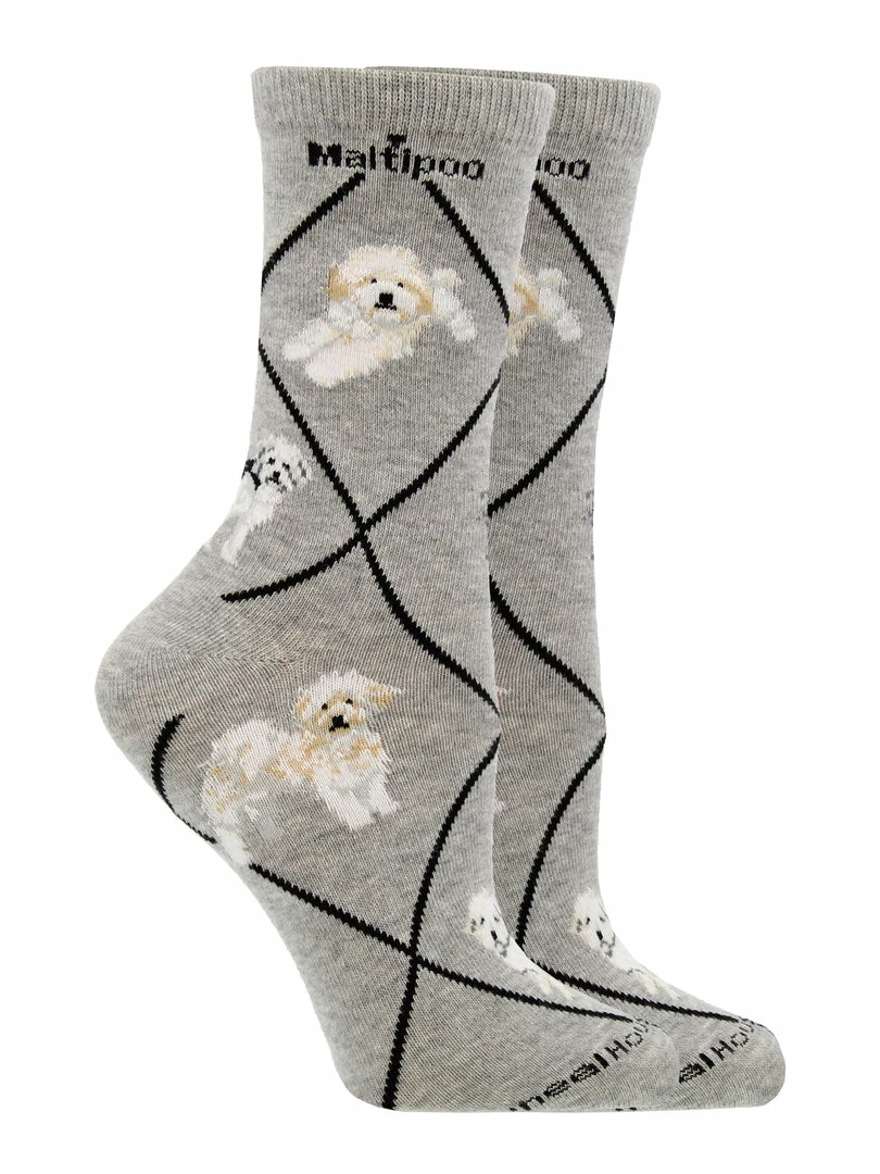 Best Pirce ๐ WHD Maltipoo ๐งฆ Socks For ๐ฉ Women Gift For ๐ Dog Lovers Crazy ๐งฆ Socks - Crew ๐ 1 WHD Maltipoo Socks For Women Gift For Dog Lovers Crazy Socks - Crew