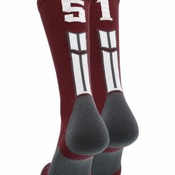 MadSportsStuff Maroon Player ID Custom Number Crew Socks For Basketball Lacrosse Volleyball Boys And Girls Volleyball Socks