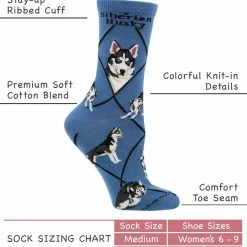 WHD Crazy Socks - Crew Siberian Husky Socks For Women Gift For Dog Lovers