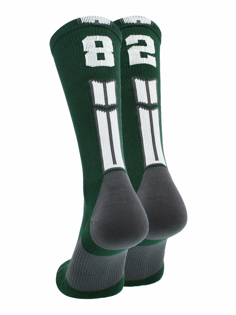 Buy โ๏ธ MadSportsStuff Dark Green Player ID Custom Number Crew ๐งฆ Socks For ๐ Basketball Lacrosse Volleyball Boys And ๐ง Girls ๐ 47 MadSportsStuff Dark Green Player ID Custom Number Crew Socks For Basketball Lacrosse Volleyball Boys And Girls