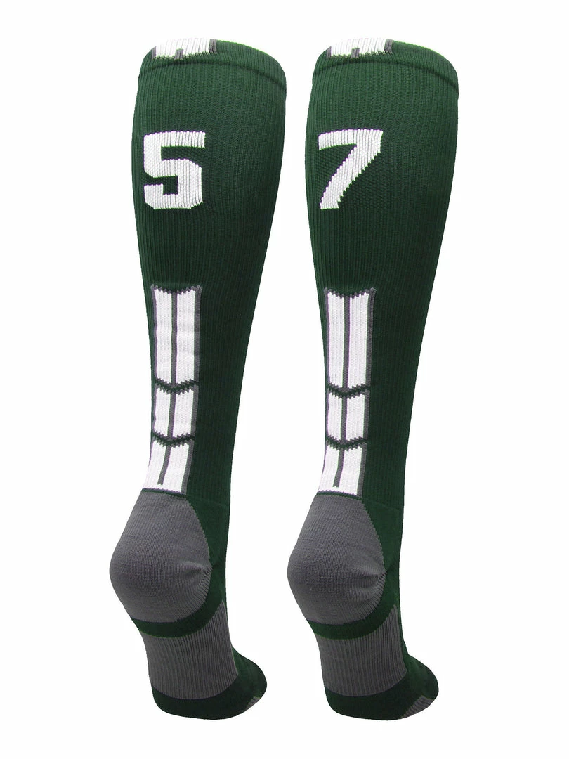 Best Pirce ๐ MadSportsStuff Dark Green Player ID Custom Number Over The Calf ๐งฆ Socks For ๐ฅ Softball โพ Baseball Football Boys And ๐ง Girls ๐ฅ Softball ๐งฆ Socks ๐คฉ 23 MadSportsStuff Dark Green Player ID Custom Number Over The Calf Socks For Softball Baseball Football Boys And Girls Softball Socks