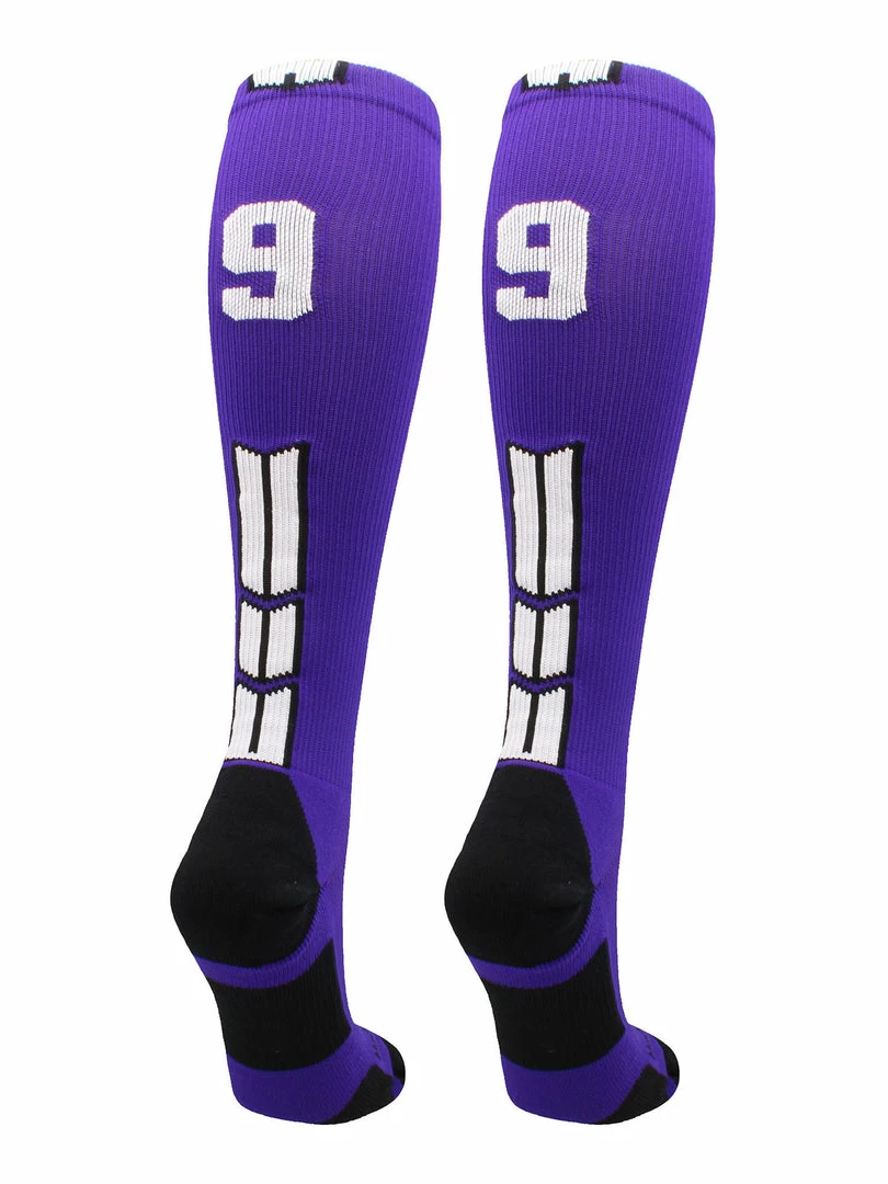 New โ๏ธ MadSportsStuff Purple Player ID Custom Number Over The Calf ๐งฆ Socks For ๐ฅ Softball โพ Baseball Football Boys And ๐ง Girls ๐ 106 MadSportsStuff Purple Player ID Custom Number Over The Calf Socks For Softball Baseball Football Boys And Girls