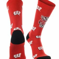 TCK All Schools Wisconsin Badgers Socks Crew Length Sock Mayhem