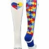 MadSportsStuff Puzzle Heart Autism Awareness Over The Calf Socks Baseball Socks