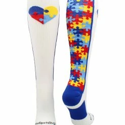 MadSportsStuff Puzzle Heart Autism Awareness Over The Calf Socks Baseball Socks