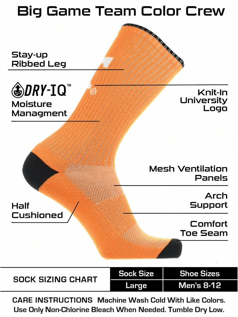 Flash Sale ๐ TCK All Schools Tennessee Volunteers ๐งฆ Socks Campus Legend Crew Length โค๏ธ 3 TCK All Schools Tennessee Volunteers Socks Campus Legend Crew Length