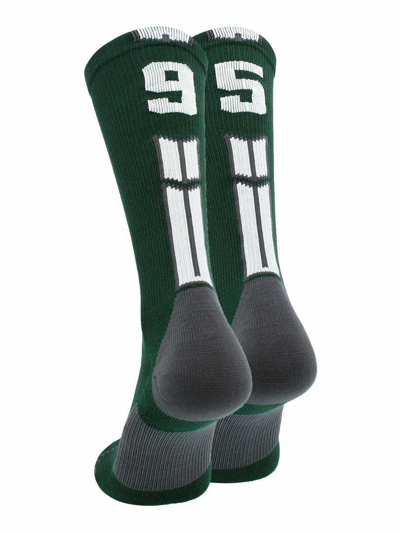 Buy โ๏ธ MadSportsStuff Dark Green Player ID Custom Number Crew ๐งฆ Socks For ๐ Basketball Lacrosse Volleyball Boys And ๐ง Girls ๐ 34 MadSportsStuff Dark Green Player ID Custom Number Crew Socks For Basketball Lacrosse Volleyball Boys And Girls
