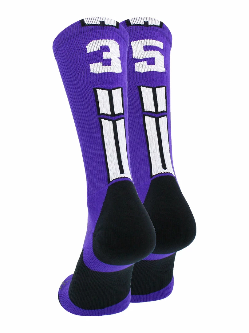 Brand new ๐ฅฐ MadSportsStuff Purple Player ID Custom Number Crew ๐งฆ Socks For ๐ Basketball Lacrosse Volleyball Boys And ๐ง Girls ๐ 94 MadSportsStuff Purple Player ID Custom Number Crew Socks For Basketball Lacrosse Volleyball Boys And Girls