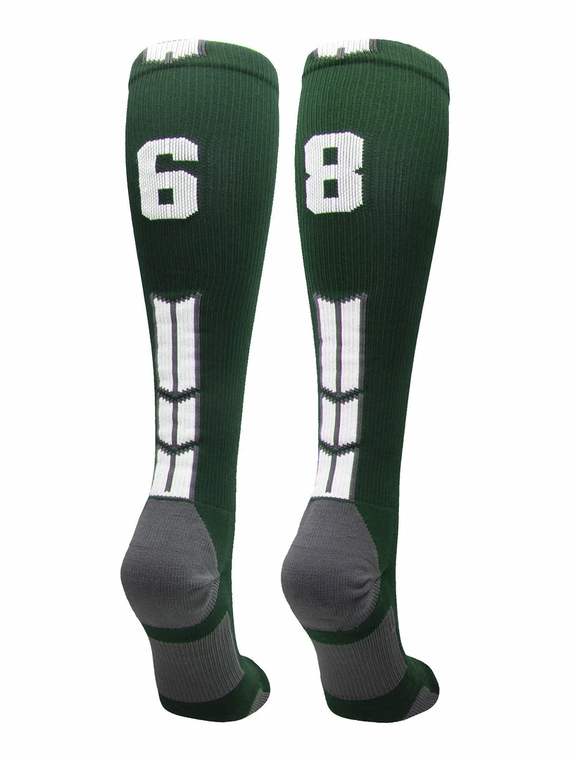 Best Pirce ๐ MadSportsStuff Dark Green Player ID Custom Number Over The Calf ๐งฆ Socks For ๐ฅ Softball โพ Baseball Football Boys And ๐ง Girls ๐ฅ Softball ๐งฆ Socks ๐คฉ 12 MadSportsStuff Dark Green Player ID Custom Number Over The Calf Socks For Softball Baseball Football Boys And Girls Softball Socks